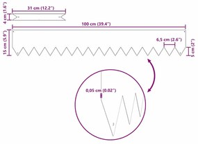 vidaXL Περίγραμμα γκαζόν 50 pcs Λευκό 100 x 0.05 x 20 εκ