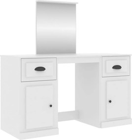 vidaXL Μπουντουάρ με Καθρέφτη Λευκό 130 x 50 x 132,5 εκ.
