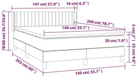 vidaXL Κρεβάτι Boxspring με Στρώμα Μαύρο 140x200 εκ. Υφασμάτινο