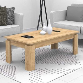 Τραπεζάκι σαλονιού Seda χρώμα φυσικό οξιάς 110x60x41εκ.