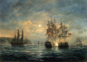 Αναπαραγωγή Engagement Between the Bonhomme Richard and the Serapis off Flamborough Head, Richard Willis