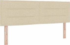 vidaXL Κρεβάτι με ελατήρια με στρώμα Κρεμ 140 x 190 cm ύφασμα