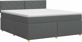 vidaXL Κρεβάτι box spring με στρώμα Σκούρο Γκρι 140 x 200 cm Ύφασμα