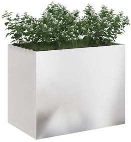 vidaXL Γλάστρα Κήπου Ασημί 50 x 32 x 40 εκ. Ανοξείδωτο ατσάλι