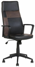 Καρέκλα γραφείου Berwyn 312, Καφέ, Μαύρο, 117x64x64cm, 14 kg, Με ρόδες, Με μπράτσα, Μηχανισμός καρέκλας: Κλίση | Epipla1.gr