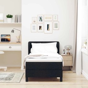 vidaXL Κρεβάτι box spring με στρώμα με στρώμα Μαύρο 80 x 200 cm ύφασμα
