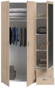 Ντουλάπα Dorm τρίφυλλη με καθρέπτη-Fusiko