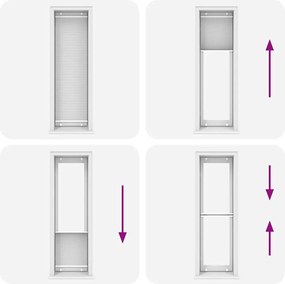 vidaXL Πλισέ περσίδα Λευκό 65x200 cm Πλάτος υφάσματος 64,4 cm