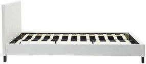 Κρεβάτι Nevil διπλό 150x200 PU χρώμα λευκό ματ 156x212x87 εκ.