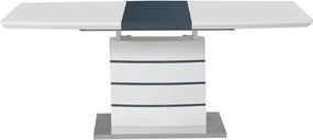 Τραπέζι επεκτεινόμενο Darsile Inart λευκό με γκρι-ανθρακί mdf 140-180x90x76εκ