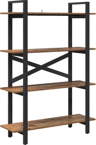 vidaXL Ράφι Βιβλίων 4 επιπέδων 100 x 33,5 x 140 εκ Επεξεργασμένο Ξύλο