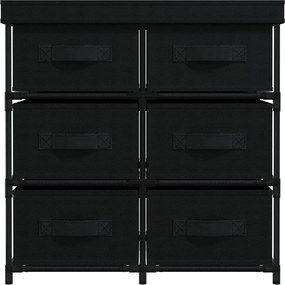vidaXL Ντουλάπι με 6 Συρτάρια Μαύρο 55x29x55 εκ. Ατσάλι
