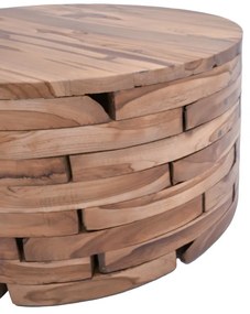 Τραπέζι σαλονιού Wozy Inart φυσικό ξύλο teak Φ90x45εκ (1 τεμάχια)