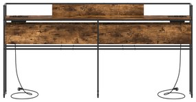 vidaXL Κεφαλάρι Αποθήκης Καπνιστή δρυς 180 cm Επεξεργασμένο ξύλο