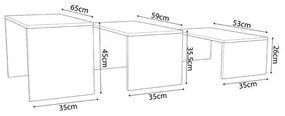 Τραπέζι σαλονιού Alteo μελαμίνης oak-λευκό 65x45x35εκ 65x45x35 εκ.