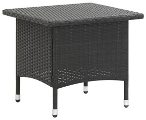 vidaXL Τραπέζι Κήπου Μαύρο 50 x 50 x 47 εκ. από Συνθετικό Ρατάν