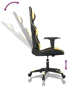 vidaXL Καρέκλα Gaming Μαύρο/Χρυσό από Συνθετικό Δέρμα