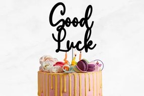 Σετ των 2 Intra απο ξύλο plywood  Χρώμα wenge 3mm-4mm πάχος - Καλή τύχη Cake Topper Δίασταση 20x20 cm INTRAFABR-93642975