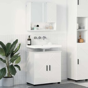 vidaXL Σετ Επίπλων Μπάνιου Επιτοίχιο 2 pcs Υψηλής γυαλάδας λευκό