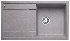 Blanco Metra 5 S Alu Metallic SILGRANIT™ PuraDur™ Γρανιτένιος Νεροχύτης Ένθετος Αντιστρεφόμενος με 1 Γούρνα και Ποδιά 86x50cm