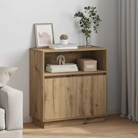 vidaXL Πλαϊνό Γραφείο με LED artisan δρυς 71 x 34.5 x 75 εκ.