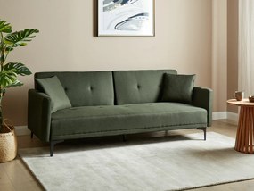 Καναπές κρεβάτι Berwyn 161, Λειτουργία ύπνου, Σκούρο πράσινο, 175x91x75cm, Πόδια: Μέταλλο