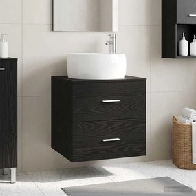 vidaXL Επιτοίχια Λεκάνη Έπιπλο Μαύρη Δρυς 49,5 x 44,5 x 80 cm