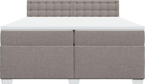 vidaXL Κρεβάτι Boxspring με Στρώμα Taupe 200x200 εκ. Υφασμάτινο