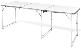 Τραπέζι Camping Πτυσσόμενο Ρυθμιζόμενου Ύψους 180 x 60 εκ. Αλουμινίου