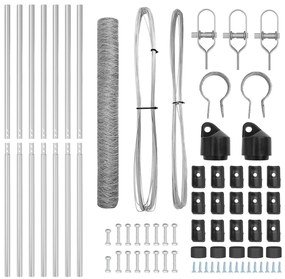 vidaXL Hexagon Fence 1x10 μ Γαλβανισμένος Χάλυβας