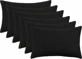 vidaXL Κάλυμμα Μαξιλαριού 6 pcs HEERLEN Μαύρο 30 x 50 cm Μπουκλέ