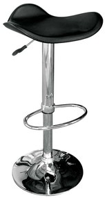 Σκαμπώ Saddle Bar Χρώμιο/PVC Μαύρο 45x43x58/64-79/85cm (Σετ 2 ΤΕΜ)