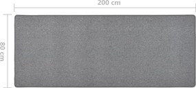 vidaXL Χαλί Διάδρομος Σκούρο Γκρι 80 x 200 εκ.