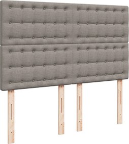 vidaXL Κρεβάτι Boxspring με Στρώμα Taupe 140x200 εκ. Υφασμάτινο