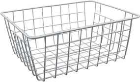 Μεταλλικό Καλάθι Αποθήκευσης 29x22x12cm Άσπρο ή Μαύρο - Άσπρο