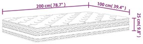 Στρώμα με Pocket Springs Μεσαία Σκληρότητα 100x200 εκ. - Λευκό