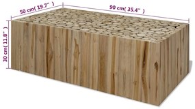 vidaXL Τραπεζάκι Σαλονιού 90 x 50 x 30 εκ. από Αληθινό Ξύλο Teak