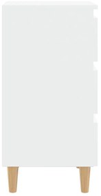 vidaXL Κομοδίνο Λευκό 40 x 35 x 69 εκ. με Μασίφ Ξύλινα Πόδια