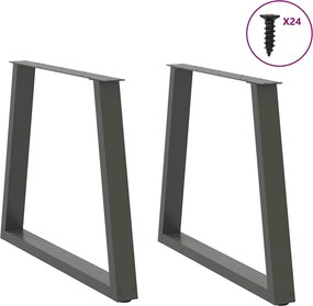 vidaXL Πόδια Τραπεζαρίας Σχήματος V 2 τεμ. Ανθρακί 70x(72-73,3) εκ. Ατσάλι