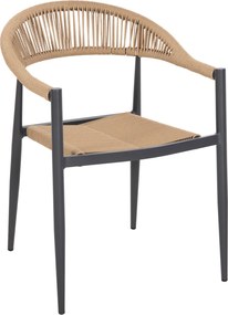 ΠΟΛΥΘΡΟΝΑ ΑΛΟΥΜΙΝΙΟΥ GRET HM5854.02 ΑΝΘΡΑΚΙ PΕ RATTAN ΜΠΕΖ 56x55,5x78Υ εκ.
