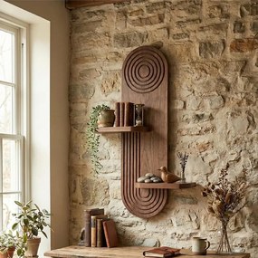 Ραφιέρα τοίχου Artwill Megapap Mdf χρώμα wenge 46x13x70εκ.