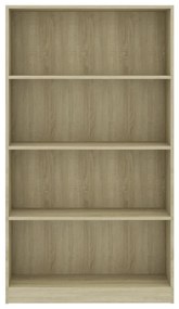 vidaXL Βιβλιοθήκη με 4 Ράφια Sonoma Δρυς 80x24x142 εκ. Επεξ. Ξύλο