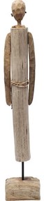 Διακοσμητικό Ξύλινο Φιγούρα Γυναίκας Αφρικανής Ξύλινο 69 εκ. 13x9x69 εκ. - Ξύλο/Ρατταν/Nature