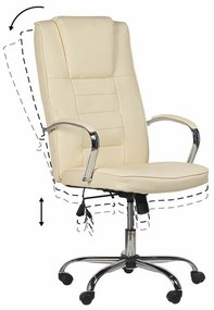 Καρέκλα γραφείου Berwyn 861, Beige, 127x53x73cm, 19 kg, Με μπράτσα, Με ρόδες, Μηχανισμός καρέκλας: Κλίση | Epipla1.gr