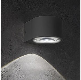 Απλίκα Φωτιστικό Τοίχου LED 6W IP65 3000K Σκούρο Γκρι Lens LD0751G3 Zafferano-LD0751G3-Λευκό LD0751G3