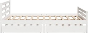 vidaXL Σκελετός Κρεβ. Χωρίς Στρώμα Λευκό 150x200 εκ Μασίφ Πεύκο