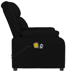 vidaXL Πολυθρόνα Μασάζ με Ανύψωση Μαύρη Υφασμάτινη