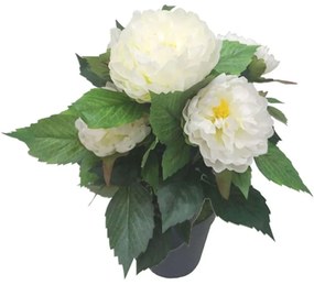 Τεχνητό Φυτό Παιώνια Σε Κασπώ 04-00-24187-1 45cm Multi-White Marhome Plastic