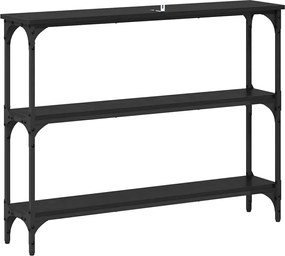 vidaXL Τραπέζι κονσόλας με ράφι Μαύρη δρυς 100 x 22,5 x 75 εκ