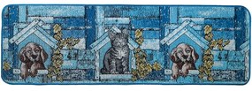 Χαλάκι Κουζίνας Collage 9701 50X150cm Blue Sdim 50Χ150 Polypropylene